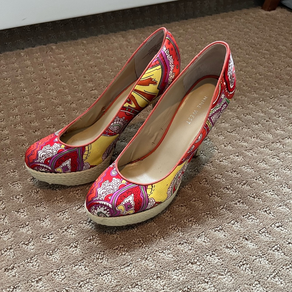 Orange and Red Patterned Shoes
